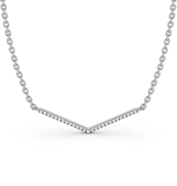 Bar Style Diamond V Shape Pendant 18K White Gold PNT171_WG_THUMB1