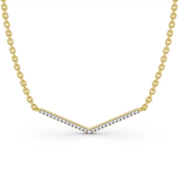 Bar Style Diamond V Shape Pendant 9K Yellow Gold PNT171_YG_THUMB1