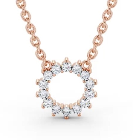 Circle Style Diamond Pendant 9K Rose Gold PNT173_RG_THUMB1