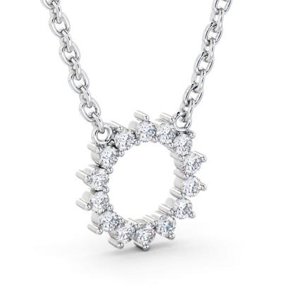 Circle Style Diamond Pendant 18K White Gold PNT173_WG_THUMB1 