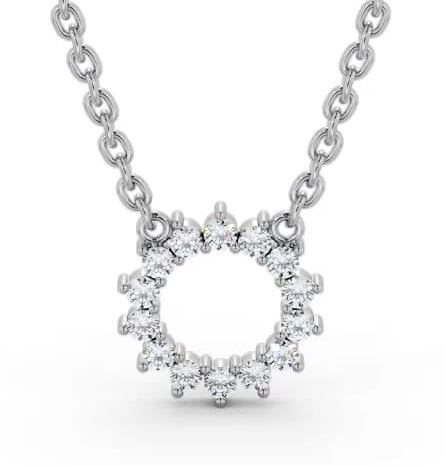 Circle Style Diamond Pendant 18K White Gold PNT173_WG_THUMB1