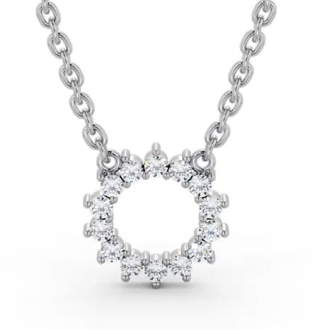 Circle Style Diamond Pendant 9K White Gold PNT173_WG_THUMB2 