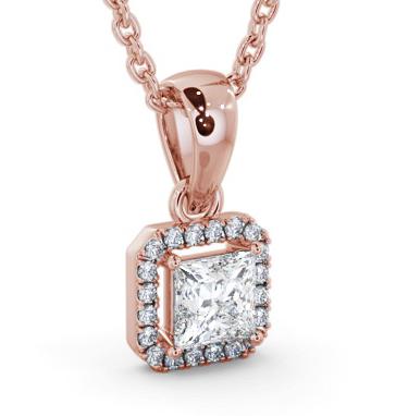Halo Princess Diamond Pendant 18K Rose Gold PNT176_RG_THUMB1 