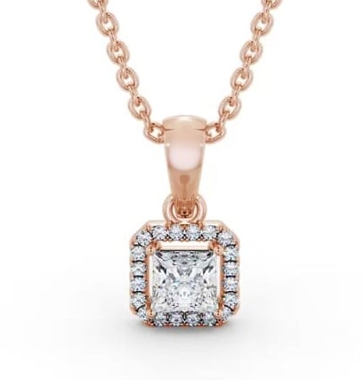 Halo Princess Diamond Pendant 9K Rose Gold PNT176_RG_THUMB2 