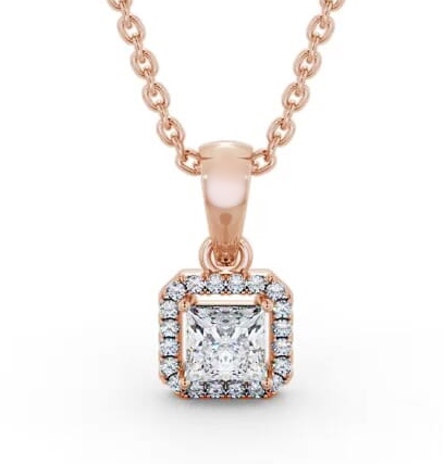 Halo Princess Diamond Pendant 9K Rose Gold PNT176_RG_THUMB1