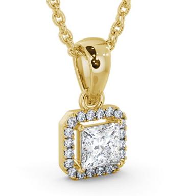 Halo Princess Diamond Pendant 9K Yellow Gold PNT176_YG_THUMB1 