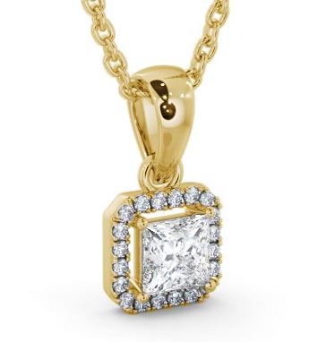 Halo Princess Diamond Pendant 18K Yellow Gold PNT176_YG_THUMB1 