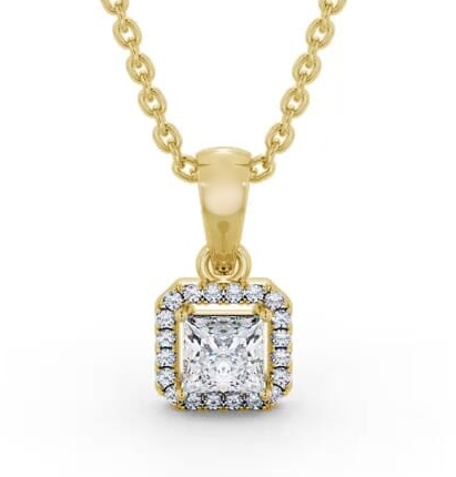 Halo Princess Diamond Pendant 9K Yellow Gold PNT176_YG_THUMB2 