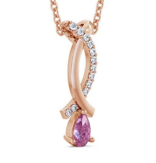 Drop Style Pink Sapphire and Diamond 0.37ct Pendant 18K Rose Gold PNT17GEM_RG_PS_THUMB1 
