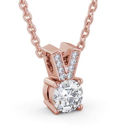 Round Solitaire Four Claw Stud Pendant 9K Rose Gold with Set Bail PNT180_RG_THUMB1 