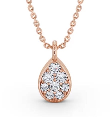 Pear Style Diamond Cluster Pendant 9K Rose Gold PNT181_RG_THUMB1
