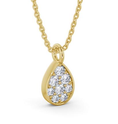 Pear Style Diamond Cluster Pendant 18K Yellow Gold PNT181_YG_THUMB1 