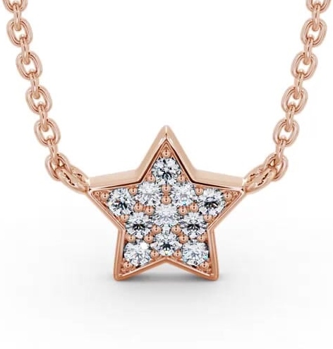 Star Style Diamond Cluster Pendant 9K Rose Gold PNT182_RG_THUMB1