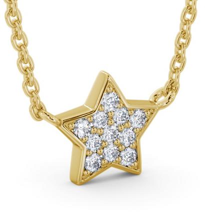 Star Style Diamond Cluster Pendant 18K Yellow Gold PNT182_YG_THUMB1 