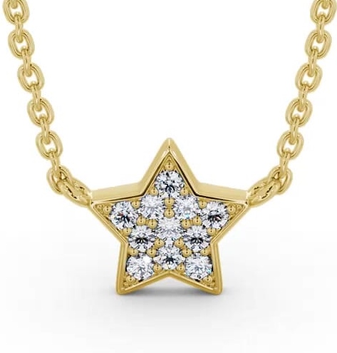 Star Style Diamond Cluster Pendant 9K Yellow Gold PNT182_YG_THUMB1