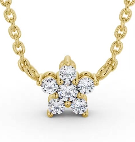 Star Style Five Diamond Pendant 18K Yellow Gold PNT183_YG_THUMB1