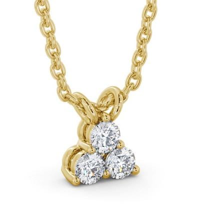Triangle Style Three Diamond Pendant 18K Yellow Gold PNT184_YG_THUMB1 