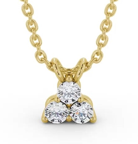 Triangle Style Three Diamond Pendant 9K Yellow Gold PNT184_YG_THUMB1