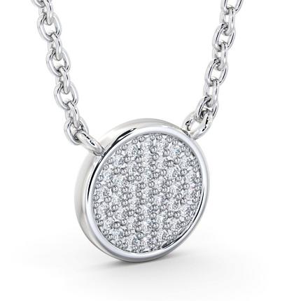 Circle Style Diamond Cluster Pendant 9K White Gold PNT185_WG_THUMB1 