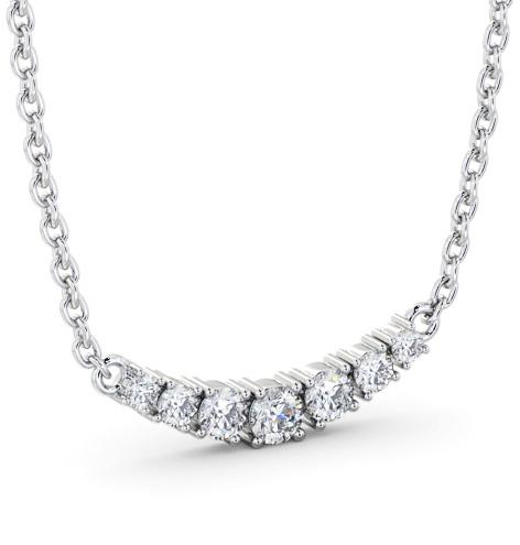 Bar Style Seven Diamond Curved Pendant 9K White Gold PNT186_WG_THUMB1 