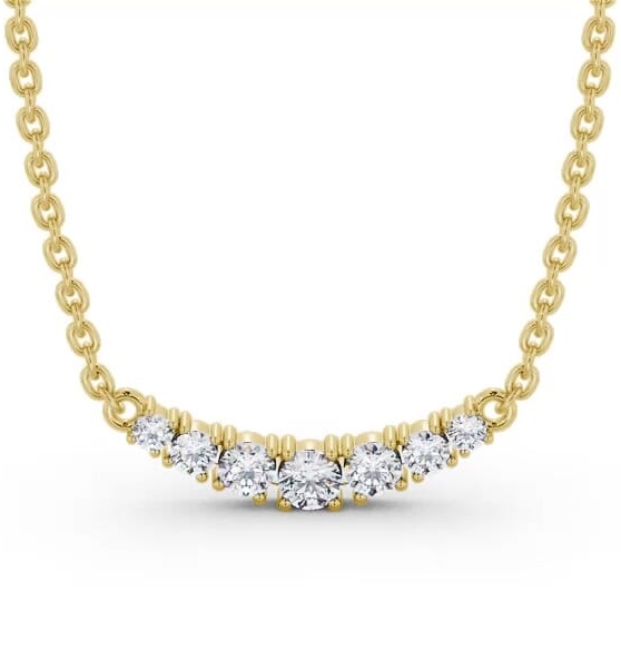 Bar Style Seven Diamond Curved Pendant 18K Yellow Gold PNT186_YG_THUMB1