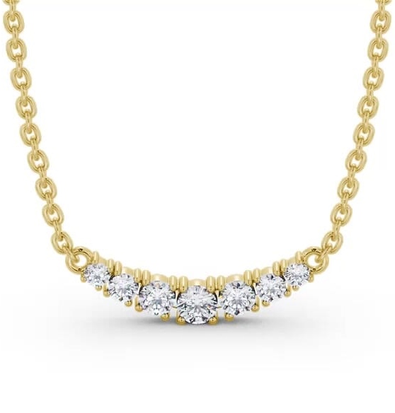 Bar Style Seven Diamond Curved Pendant 18K Yellow Gold PNT186_YG_THUMB2 