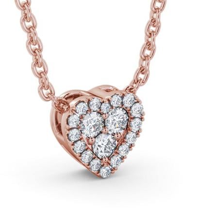 Heart Design Round Diamond Cluster Pendant 18K Rose Gold PNT187_RG_THUMB1 