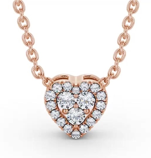 Heart Design Round Diamond Cluster Pendant 18K Rose Gold PNT187_RG_THUMB1