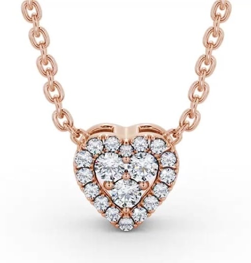 Heart Design Round Diamond Cluster Pendant 18K Rose Gold PNT187_RG_THUMB2 