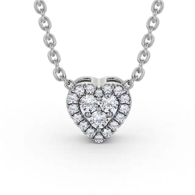 Heart Design Diamond Pendant 18K White Gold - Callahan PNT187_WG_NECK