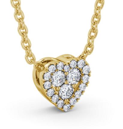 Heart Design Round Diamond Cluster Pendant 9K Yellow Gold PNT187_YG_THUMB1 