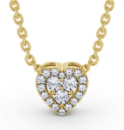 Heart Design Round Diamond Cluster Pendant 9K Yellow Gold PNT187_YG_THUMB2 