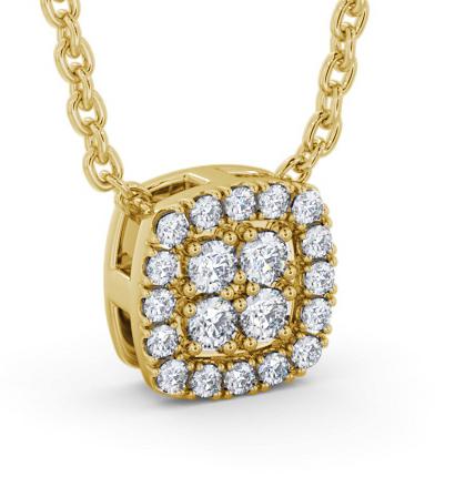 Cushion Design Round Diamond Cluster Pendant 9K Yellow Gold PNT189_YG_THUMB1 