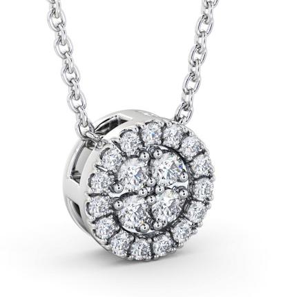 Cluster Design Diamond Pendant 9K White Gold PNT190_WG_THUMB1 