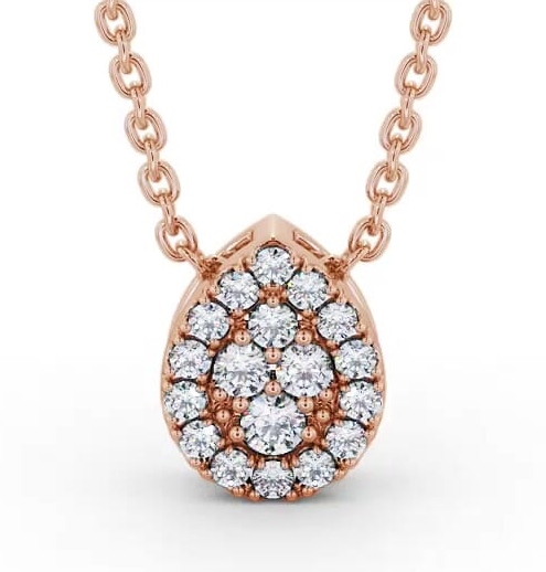 Pear Design Round Diamond Cluster Pendant 9K Rose Gold PNT191_RG_THUMB1
