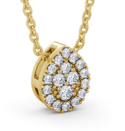 Pear Design Round Diamond Cluster Pendant 18K Yellow Gold PNT191_YG_THUMB1 