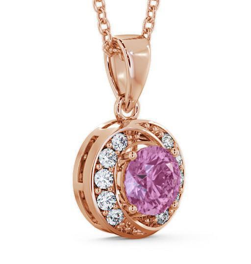 Halo Pink Sapphire and Diamond 1.61ct Pendant 18K Rose Gold PNT19GEM_RG_PS_THUMB1 