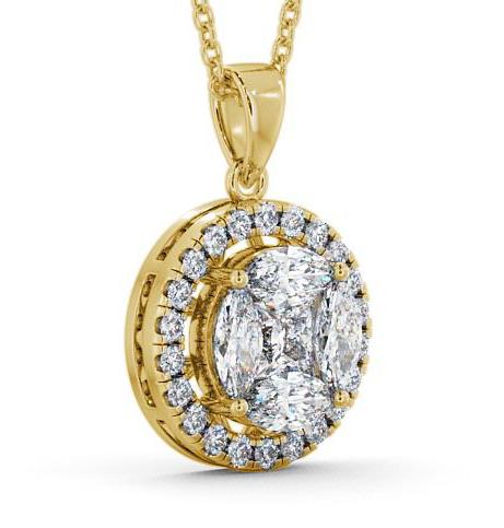 Halo Diamond Illusion Design Pendant 18K Yellow Gold PNT20_YG_THUMB1 