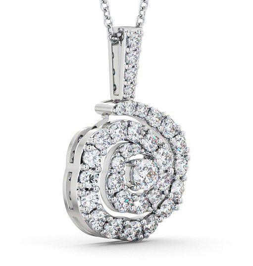 Cluster Round Diamond Swirling Design Pendant 9K White Gold PNT21_WG_THUMB1 