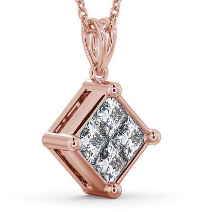 Cluster Princess Diamond Illusion Design Pendant 9K Rose Gold PNT22_RG_THUMB1 