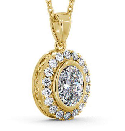 Halo Oval Diamond Elegant Pendant 9K Yellow Gold PNT23_YG_THUMB1 