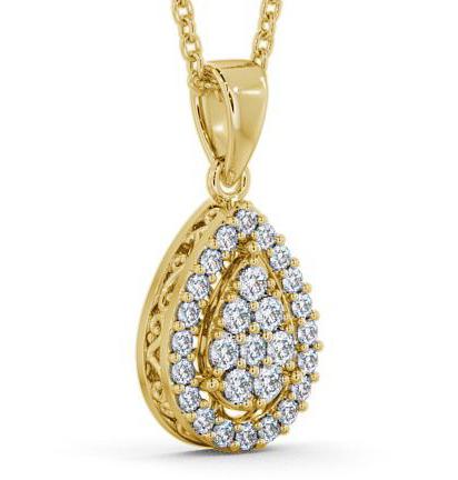 Cluster Round Diamond Pear Design Pendant 9K Yellow Gold PNT24_YG_THUMB1 