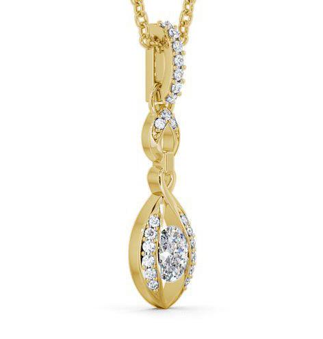 Drop Oval Diamond 0.48ct Pendant 18K Yellow Gold PNT25_YG_THUMB1 