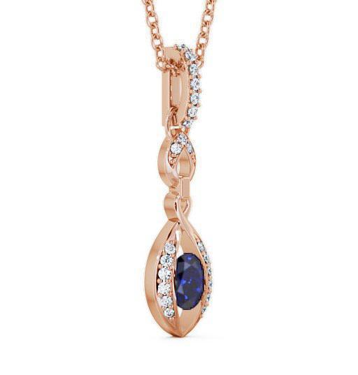 Drop Style Blue Sapphire and Diamond 0.69ct Pendant 18K Rose Gold PNT25GEM_RG_BS_THUMB1 