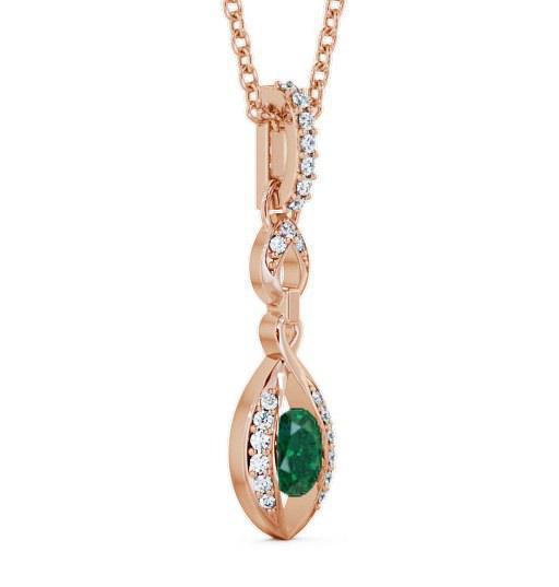 Drop Style Emerald and Diamond 0.61ct Pendant 9K Rose Gold PNT25GEM_RG_EM_THUMB1 