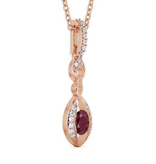 Drop Style Ruby and Diamond 0.69ct Pendant 18K Rose Gold PNT25GEM_RG_RU_THUMB1 