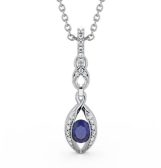 Drop Style Blue Sapphire and Diamond 0.69ct Pendant 9K White Gold PNT25GEM_WG_BS_THUMB2 