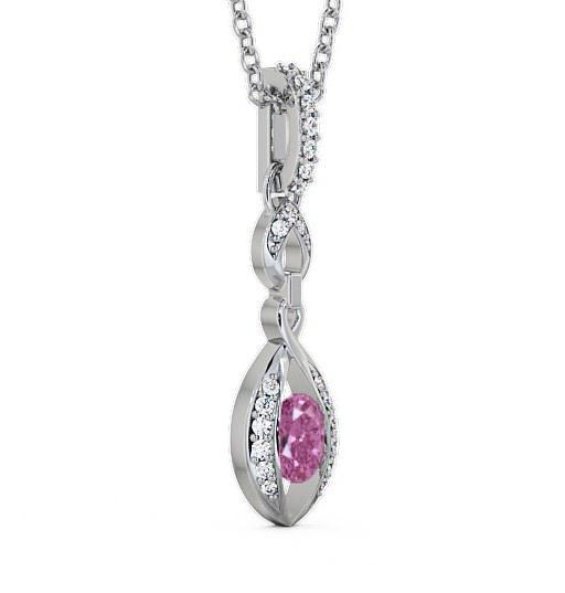 Drop Style Pink Sapphire and Diamond 0.69ct Pendant 18K White Gold PNT25GEM_WG_PS_THUMB1 