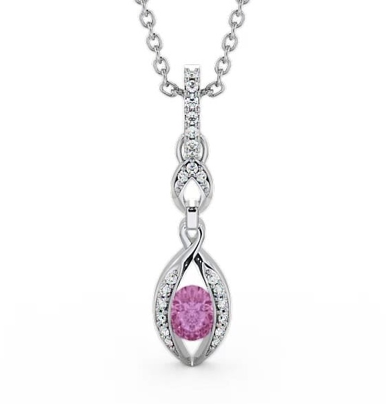 Drop Style Pink Sapphire and Diamond 0.69ct Pendant 9K White Gold PNT25GEM_WG_PS_THUMB1