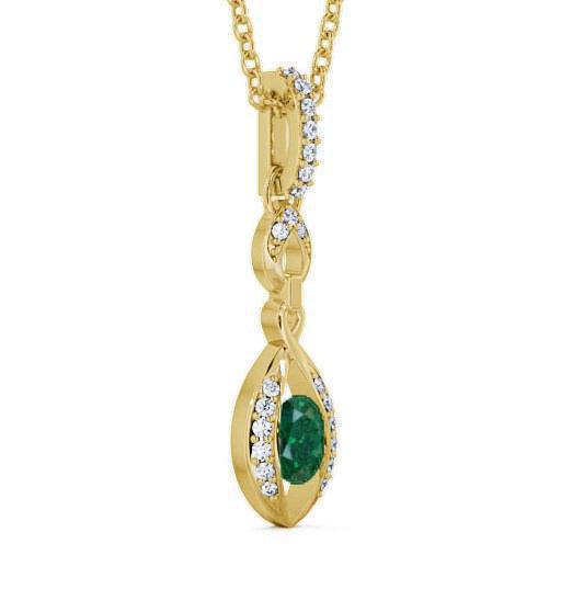 Drop Style Emerald and Diamond 0.61ct Pendant 18K Yellow Gold PNT25GEM_YG_EM_THUMB1 